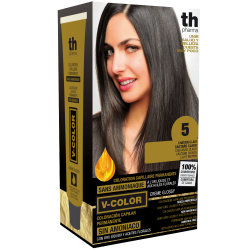 Barva na vlasy V-color č. 5 (světle hnědá)- domácí sada+ šampon a maska zdarma