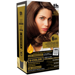 Barva na vlasy V-color č. 6.31 (tmavě zlatá popelavá blond)- domácí sada+ šampon a maska zdarma