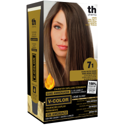 Barva na vlasy V-color č.7.1 (středně popelavá blond)- domácí sada+ šampon a maska zdarma