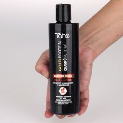 Hydratační šampon Gold protein na suché vlasy (300 ml) s arganovým a lněným olejem a aminokyselinami TAHE